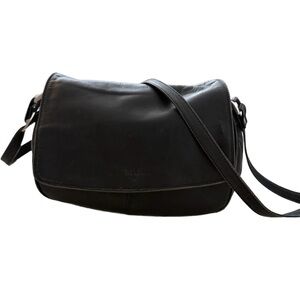 Derek Alexander Black Leather Crossbody Bag Plaid Barn Heritage Interior Boho